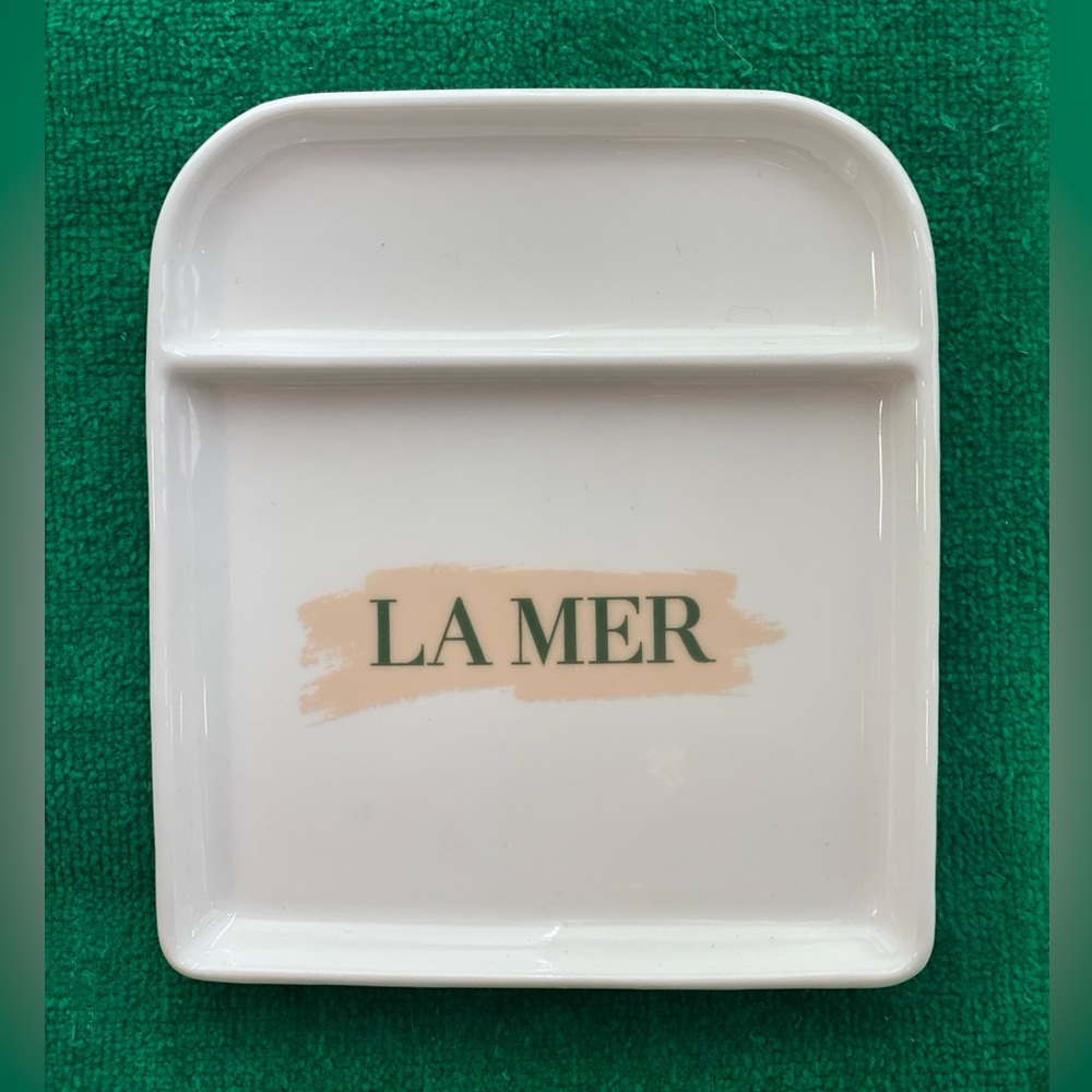 Luxury Skincare La Mer Porcelain Ceramic Tray RARE Green Cream